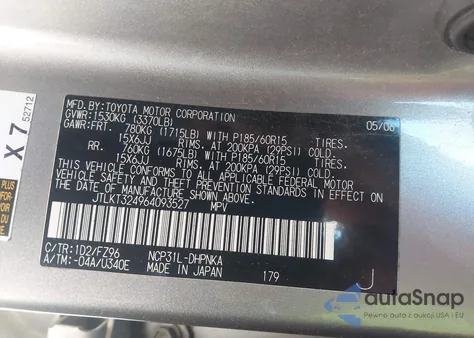 2006 Scion Xb from USA, damaged, VIN JTLKT324964093527